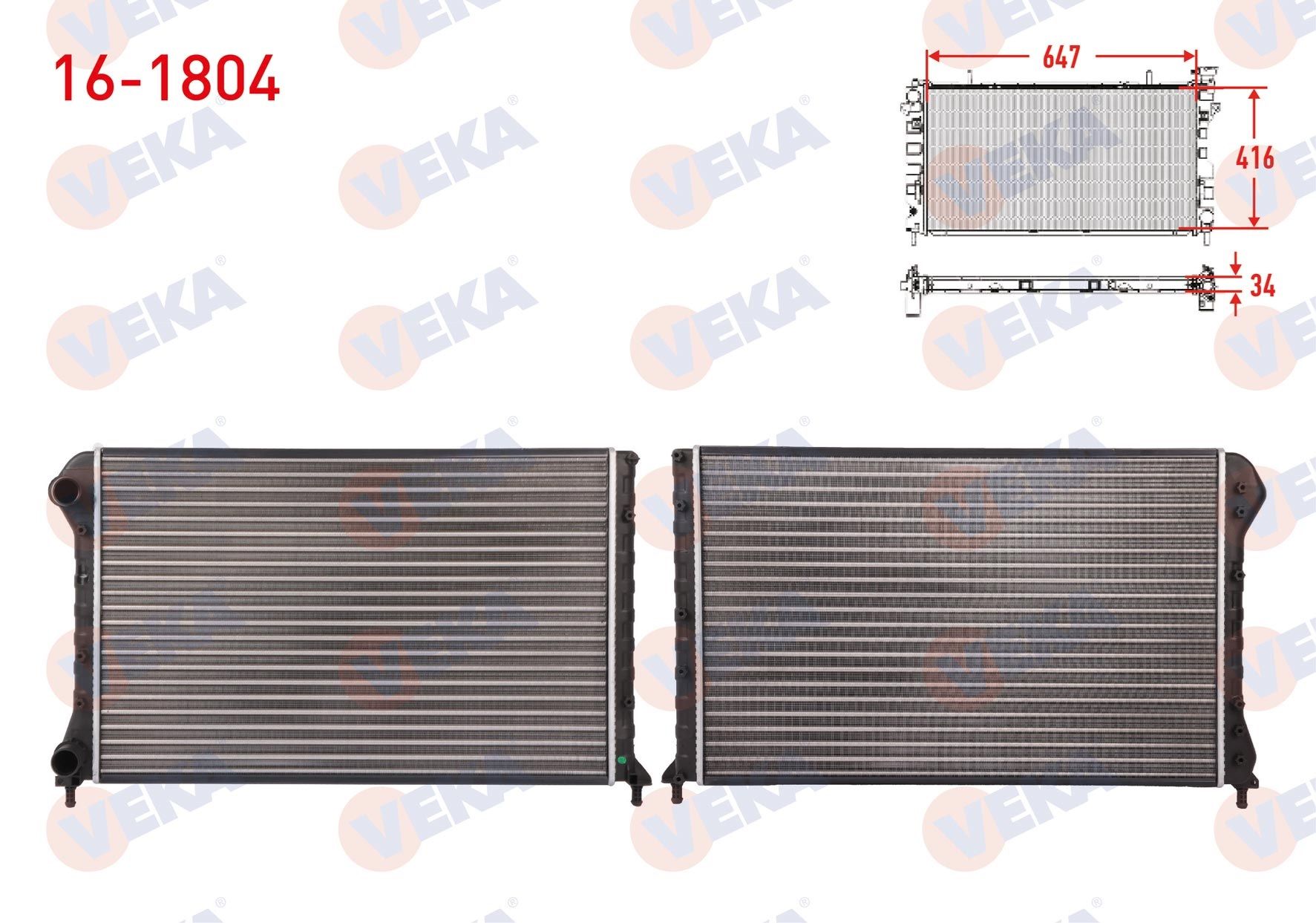 SU RADYATORU MEKANIK FIAT DOBLO (119,223) 1.9 D M-T AC- 2001-2010    - 16-1804