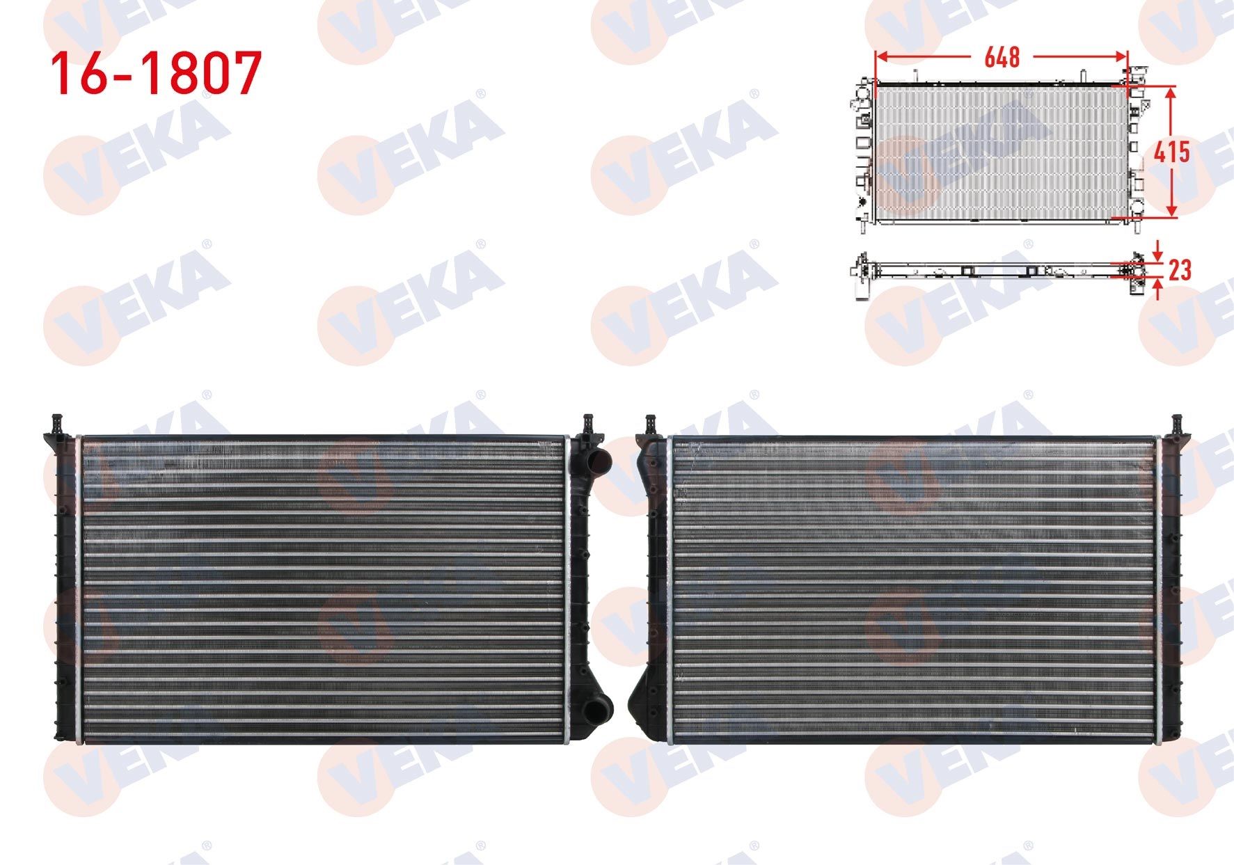SU RADYATORU MEKANIK FIAT DOBLO (119,223) 1.9 D M-T AC + 2001-2010  -  16-1807