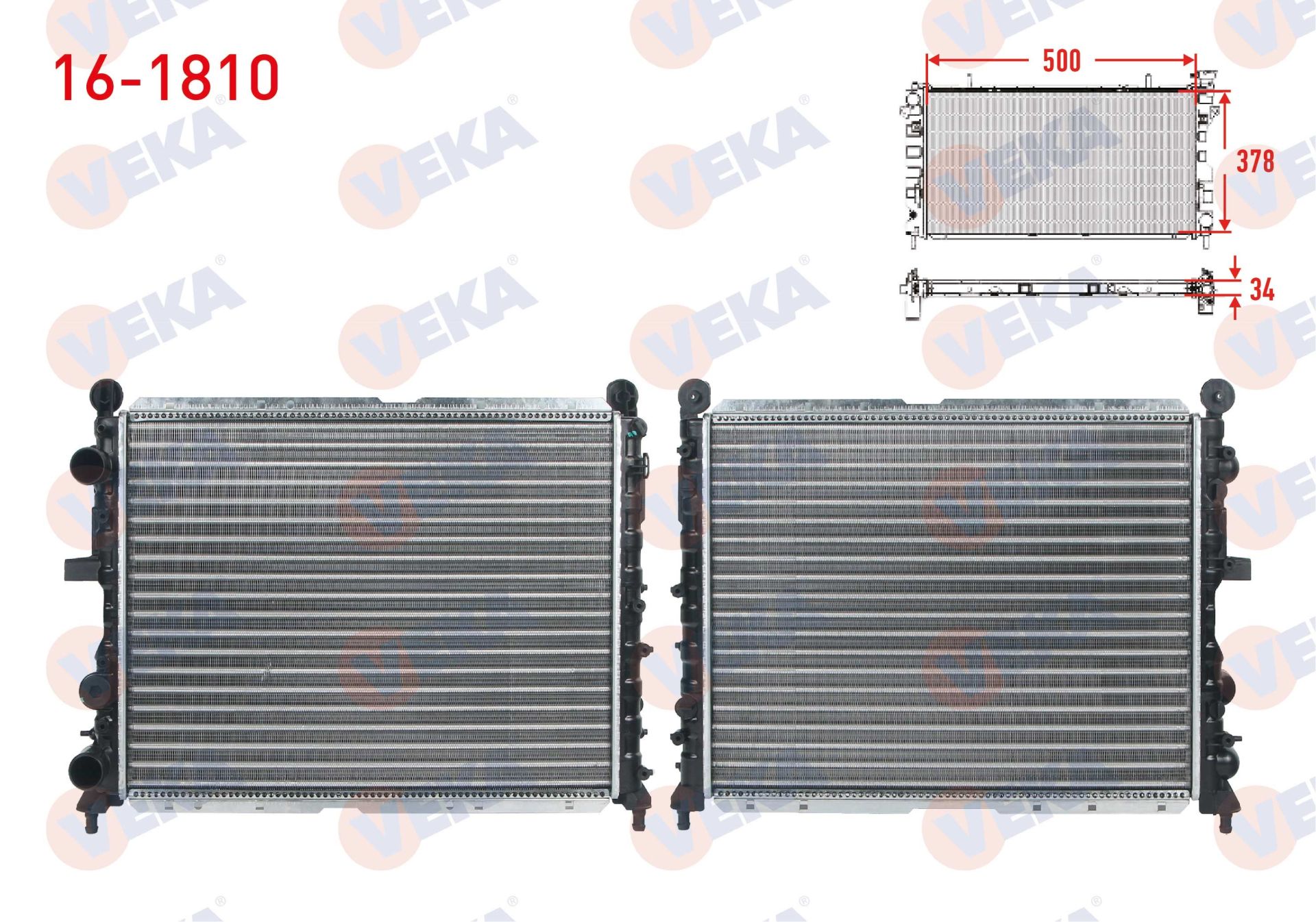 SU RADYATORU MEKANIK FIAT TEMPRA 1.6 i.e. AC+/- M-T 1992-1999  -  16-1810