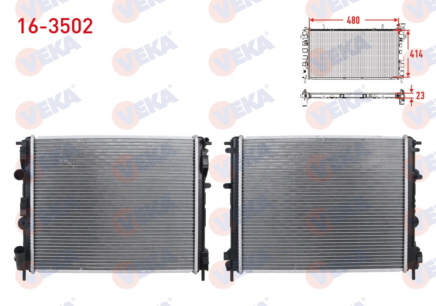 SU RADYATORU MEKANIK M-T RENAULT CLIO II 1.5 DCI - 1.4 - 1.6 1998-2005 / KANGOO 1.5 DCI 1998-2008 / SYMBOL II 1.5 DCI 2008-2012 / DACIA LOGAN 1.5 DCI - 1.4 2004-2012 / SANDERO 1.5 DCI - 1.4 2008-2013 - 16-3502