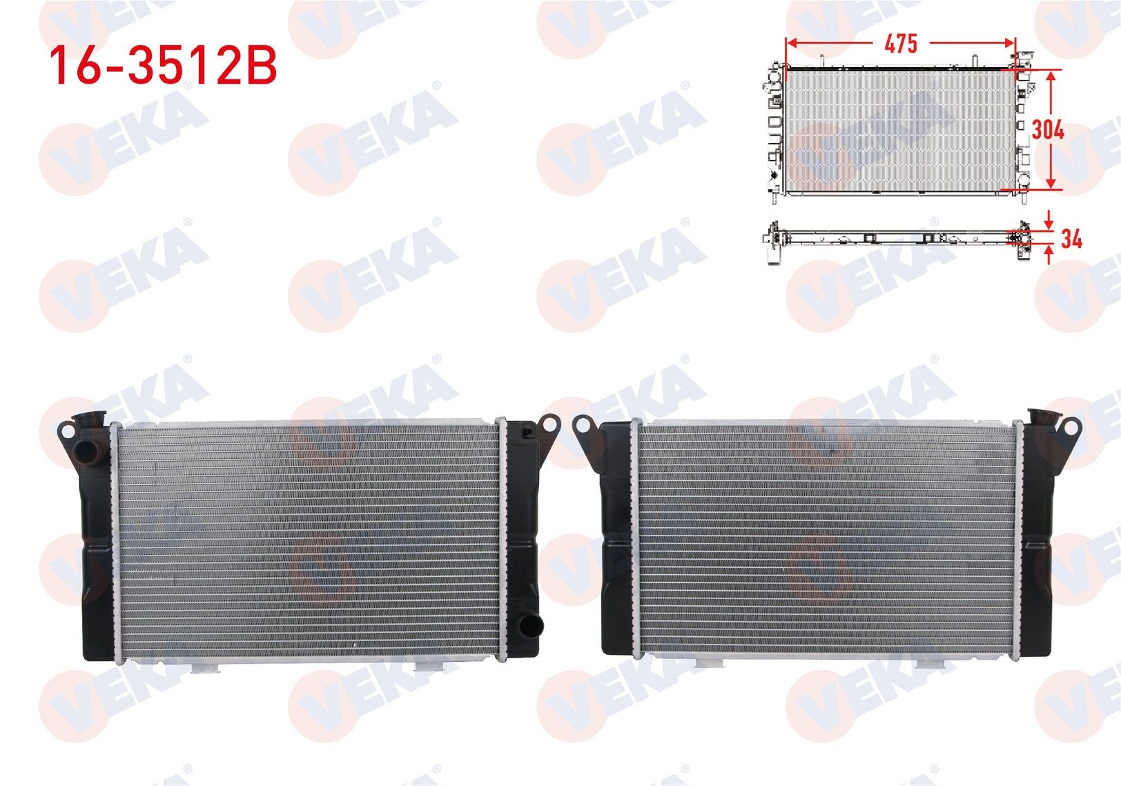 SU RADYATORU BRAZING KALINLIK 32mm RENAULT R12 1.3 - 1.4 1971-2000  -  16-3512B