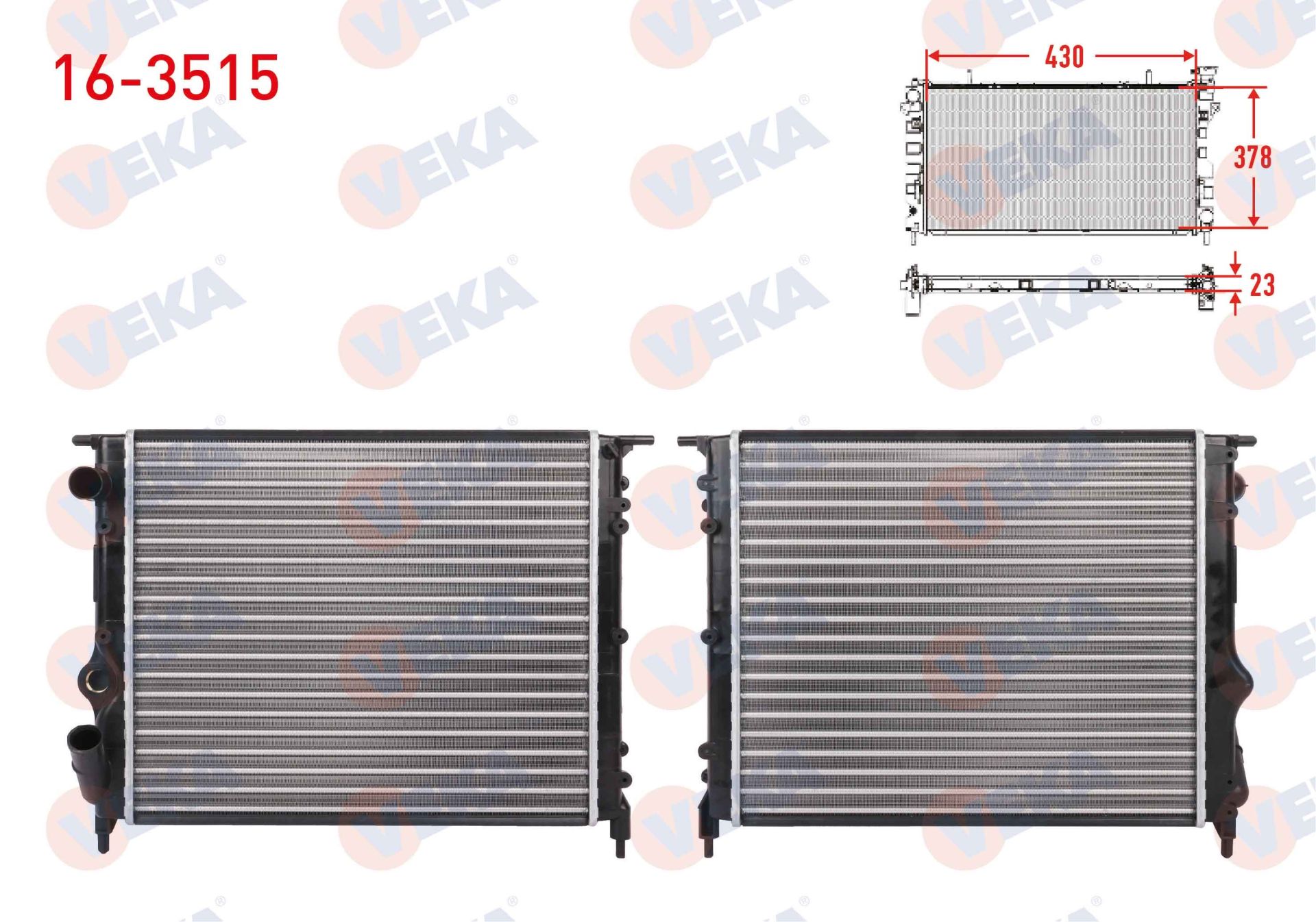 SU RADYATORU MEKANIK RENAULT R19 1.4 A-T/M-T 1988-2001  -  16-3515