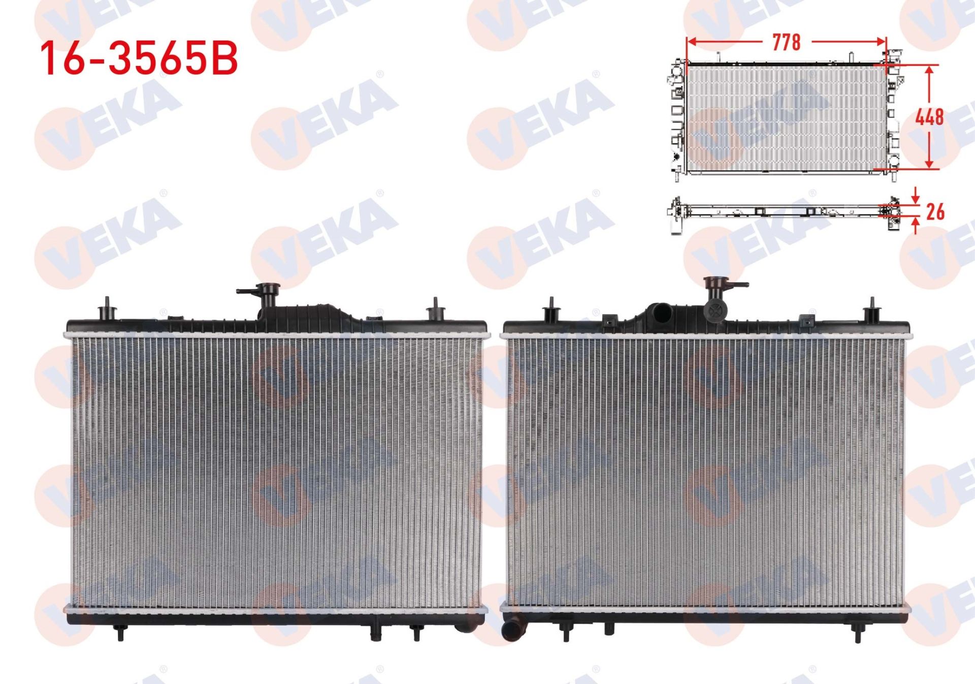SU RADYATORU BRAZING RENAULT KOLEOS (HY) 2.0 DCI A-T/M-T AC+/- 2008-2014  - 16-3565B