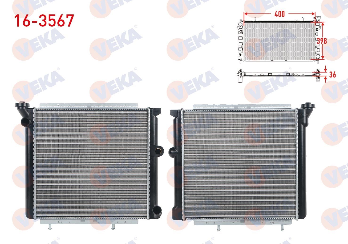 SU RADYATORU MEKANIK 3 SIRALI SUPER RENAULT 9 1.4 - 1.6 KARBURATORLU 1985-2000/ RENAULT 11 1.6 1983-1995  - 16-3567