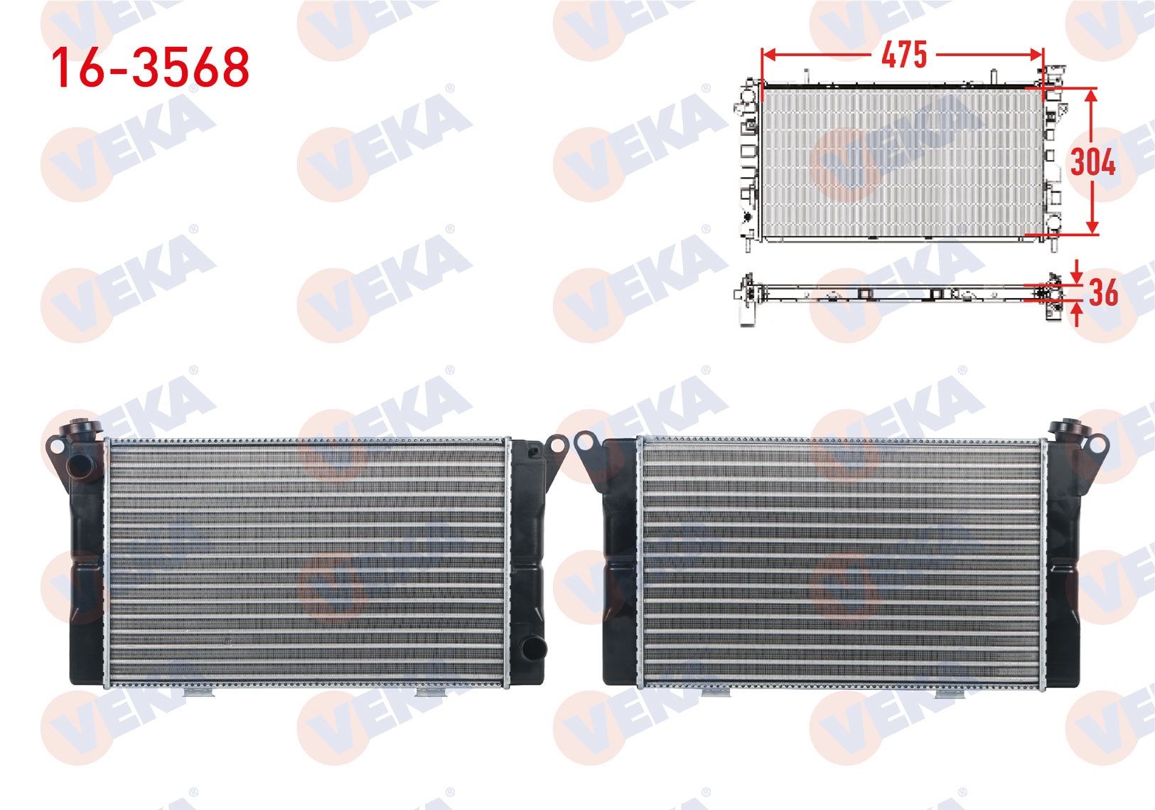 SU RADYATORU MEKANIK 3 SIRALI SUPER RENAULT 12 1.3 - 1.4 M-T 1971-2000  - 16-3568