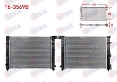 SU RADYATORU BRAZING RENAULT CLIO V, 5.5, CAPTUR II 1.0 SCe - 1.0 TCe - 1.3 TCe 2019-2024 / NISSAN MICRA V, JUKE 1.0 DIG-T 2018-  16-3569B