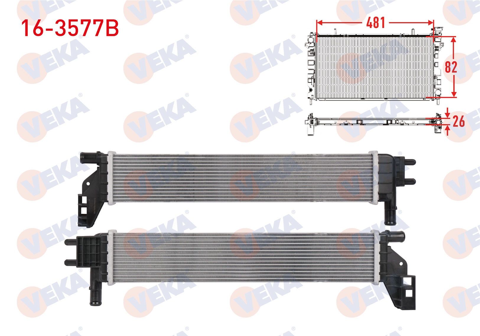 EK SU RADYATORU BRAZING DACIA DUSTER 1.5 DCI 2019- / EXPRESS 1.5 BLUEDCI 2021- / DOKKER - LODGY 1.5 BLUEDCI 2018- / LOGAN II 1.5 DCI - BLUEDCI 2012- / SANDERO II 1.5 DCI - BLUEDCI 2012-   -  16-3577B