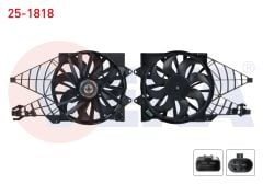 FAN MOTORU (SU+KLIMA) DAVLUMBAZLI TEKLI FAN FIAT LINEA (323) 1.3 MJT 2007-  - 25-1818