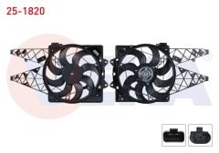 FAN MOTORU (SU+KLIMA) RADYATORU DAVLUMBAZLI TEK FAN FIAT DOBLO (152,263) 1.6 MJT 2010-  - 25-1820