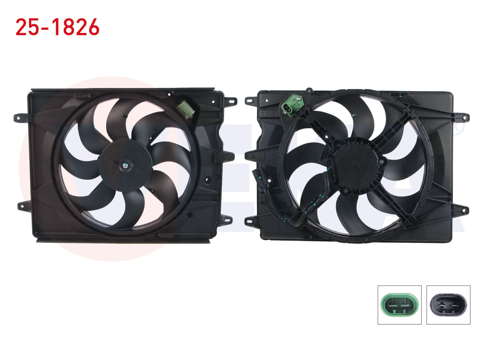 FAN MOTORU (SU+KLIMA) TEKLI FANLI REZISTANSLI FIAT EGEA 1.4 16v 95 HP 2015-  -  25-1826