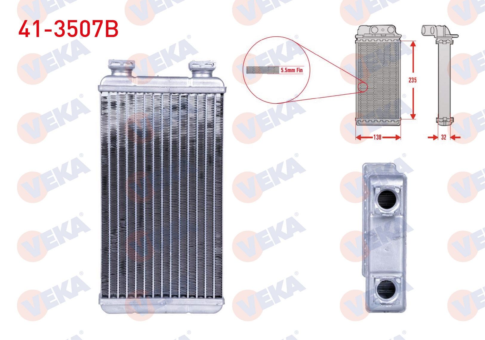 KALORIFER RADYATORU BRAZING (5.5mm fin) RENAULT MASTER II (FD) 2.5 DCI 2003-2010  - 41-3507B
