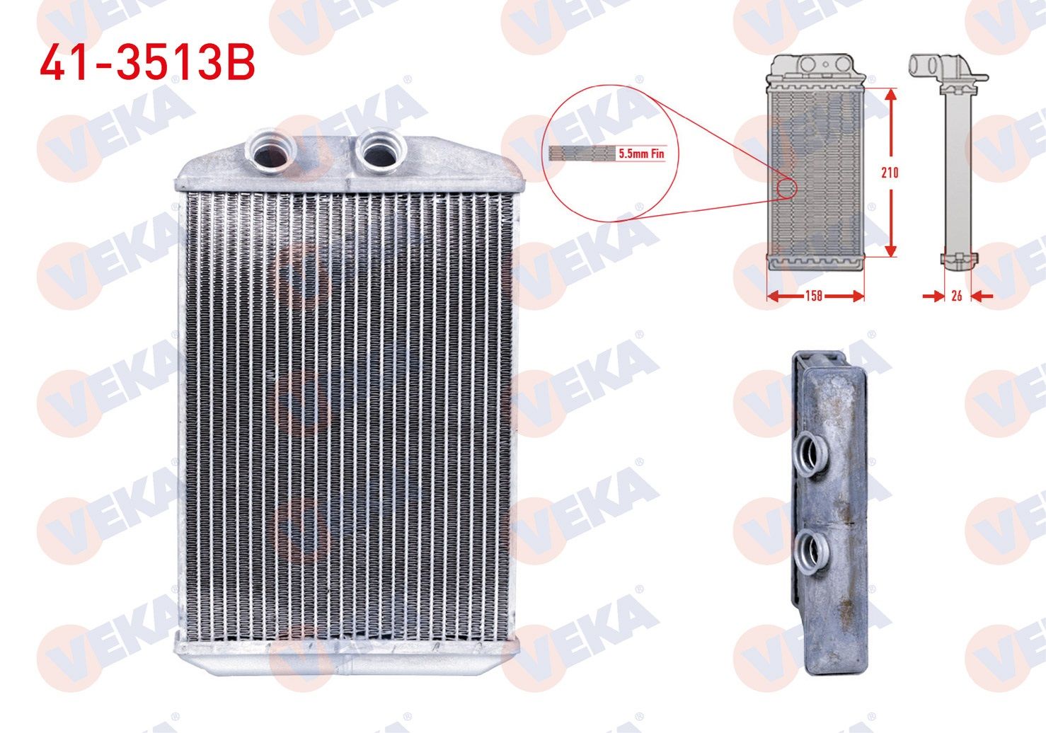 KALORIFER RADYATORU BRAZING (4mm fin) RENAULT MASTER III (FV) 2.3 DCI 2010-  -  41-3513B