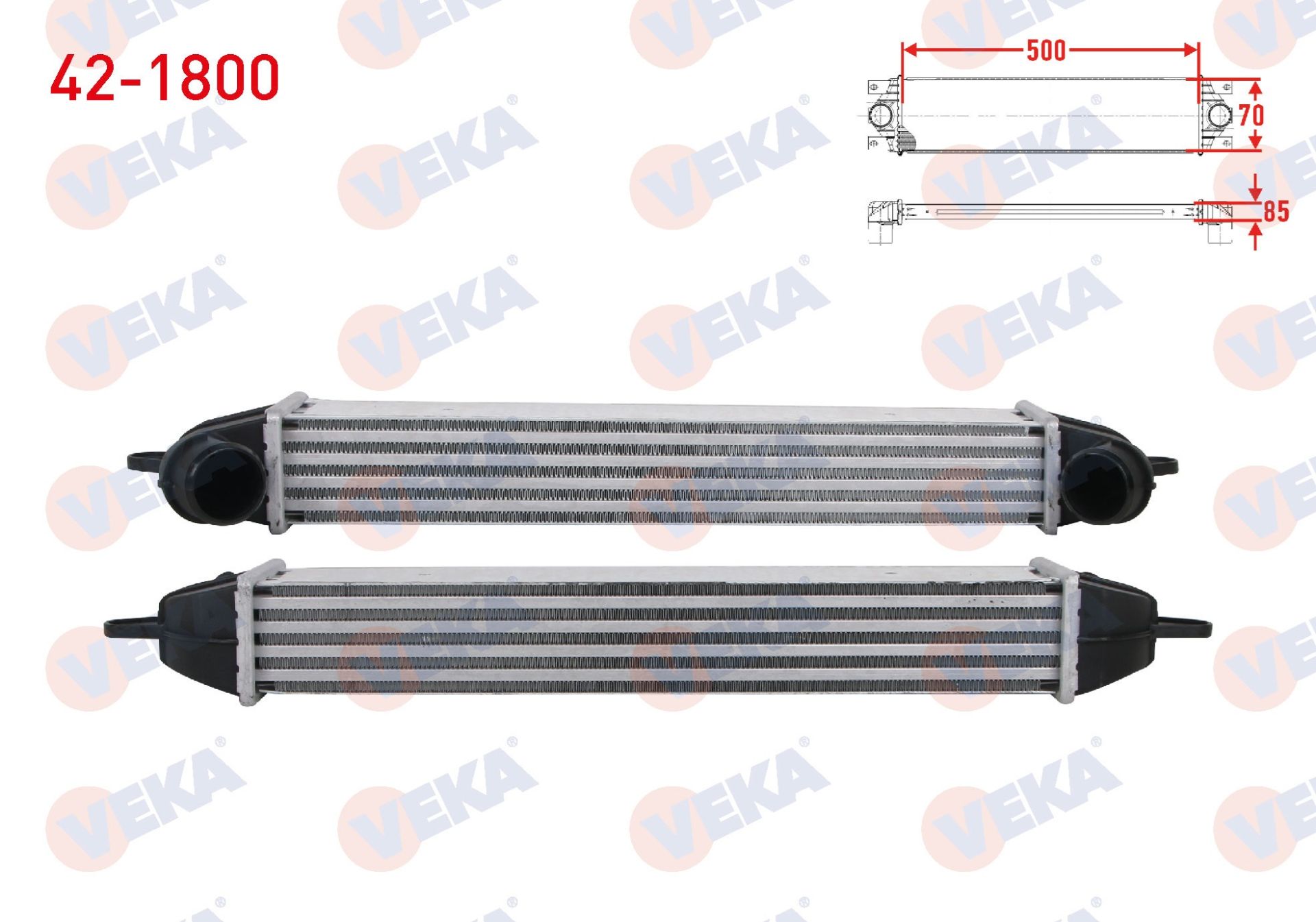 TURBO RADYATORU (INTERCOOLER) FIAT DOBLO (119,223) 1.3 MJT 2001-2010  -  42-1800