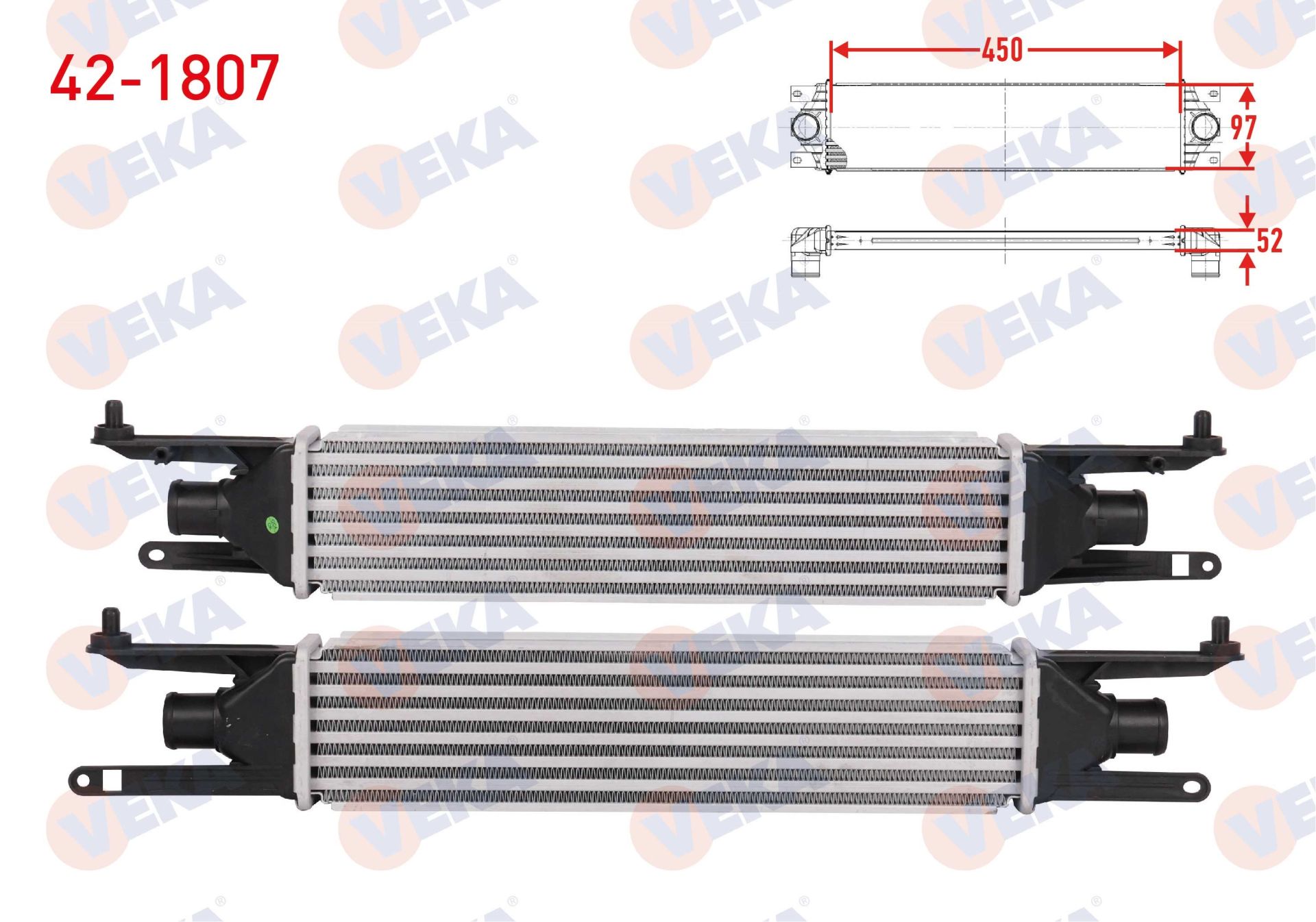 TURBO RADYATORU (INTERCOOLER) FIAT GRANDE PUNTO (199) 1.3 MJT 75 HP 2005-2012  - 42-1807
