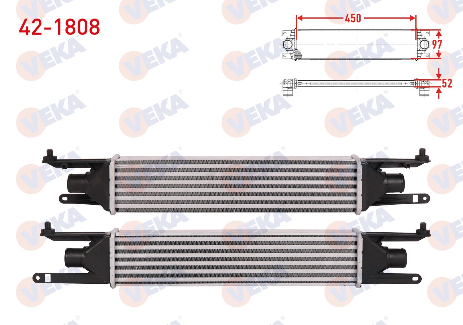 TURBO RADYATORU (INTERCOOLER) FIAT GRANDE PUNTO (199) 1.3 MJT 90 HP 2005-2012  - 42-1808
