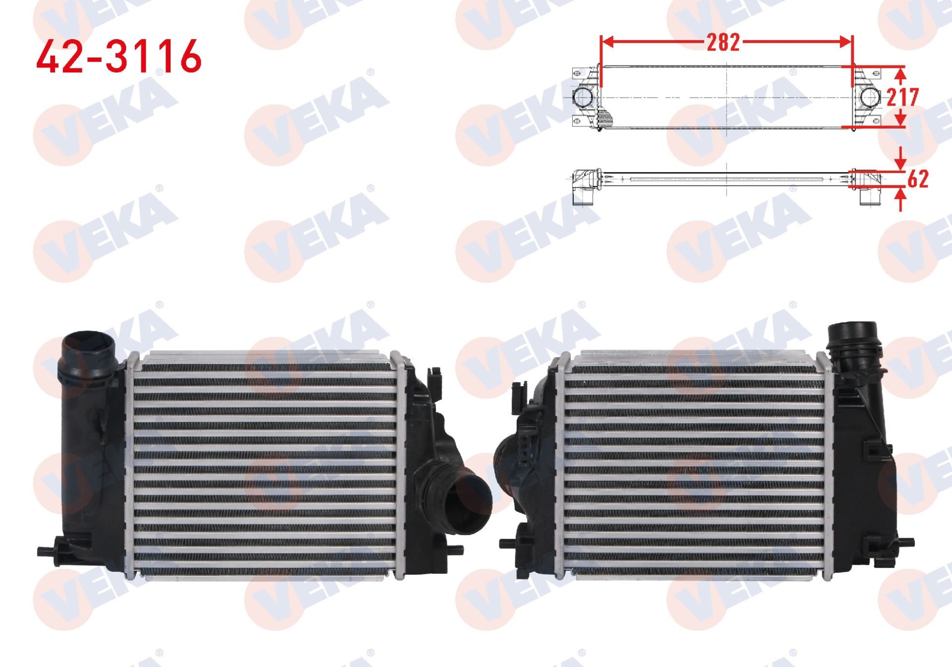 TURBO RADYATORU (INTERCOOLER) RENAULT KADJAR 1.6 TCE 165 163 hp 2016-  -  42-3116