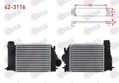 TURBO RADYATORU (INTERCOOLER) RENAULT KADJAR 1.6 TCE 165 163 hp 2016-  -  42-3116