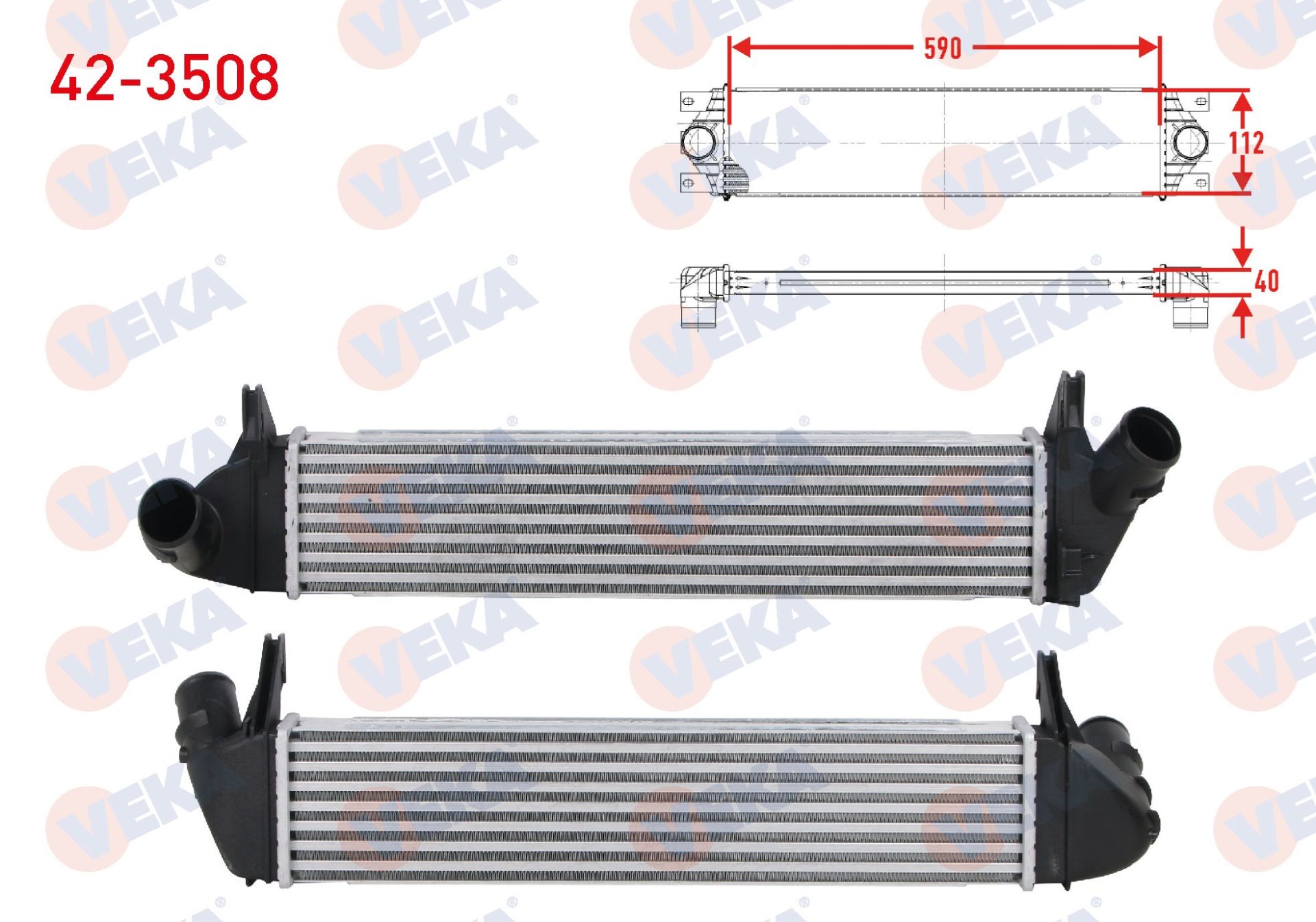 TURBO RADYATORU (INTERCOOLER) DACIA LOGAN (LS) 1.5 DCI 2004-2012  -  42-3508