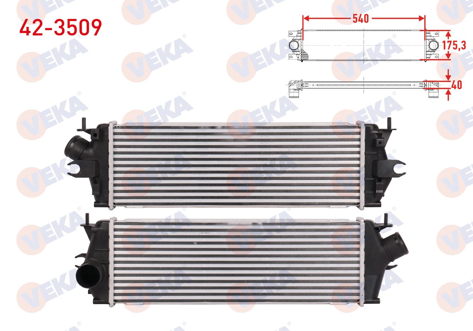 TURBO RADYATORU (INTERCOOLER) RENAULT TRAFIC II (FL) 2.0 DCI 2001-2014	 -  42-3509