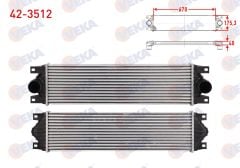 TURBO RADYATORU (INTERCOOLER) RENAULT MASTER II (FD) 1.9 DCI 1998-2010  -  42-3512