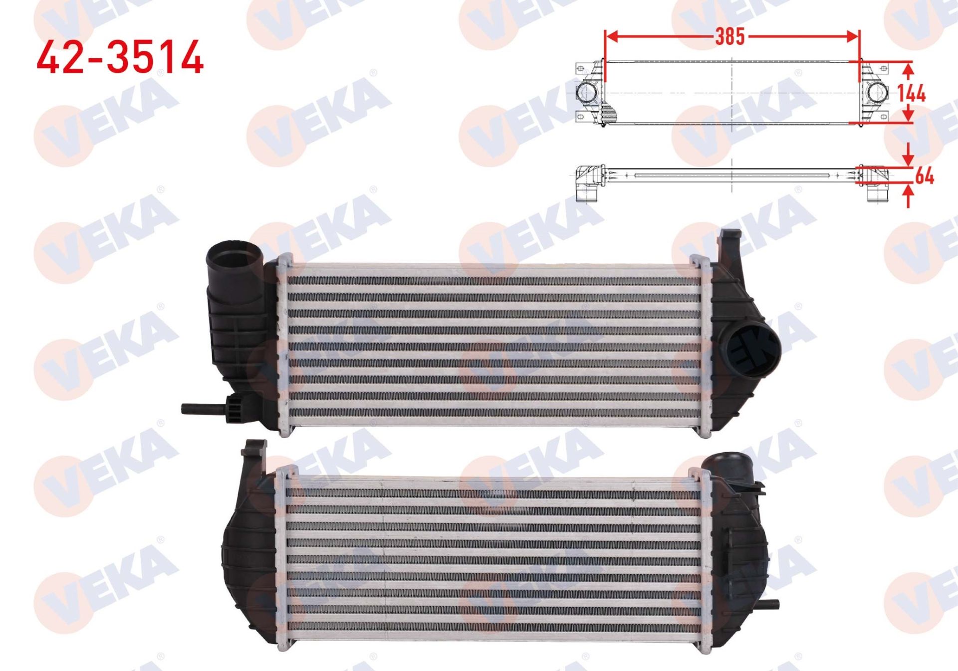 TURBO RADYATORU (INTERCOOLER) KELEPCE SIKMALI RENAULT KANGOO (KW0/1) 1.5 DCI 2008-  -  42-3514