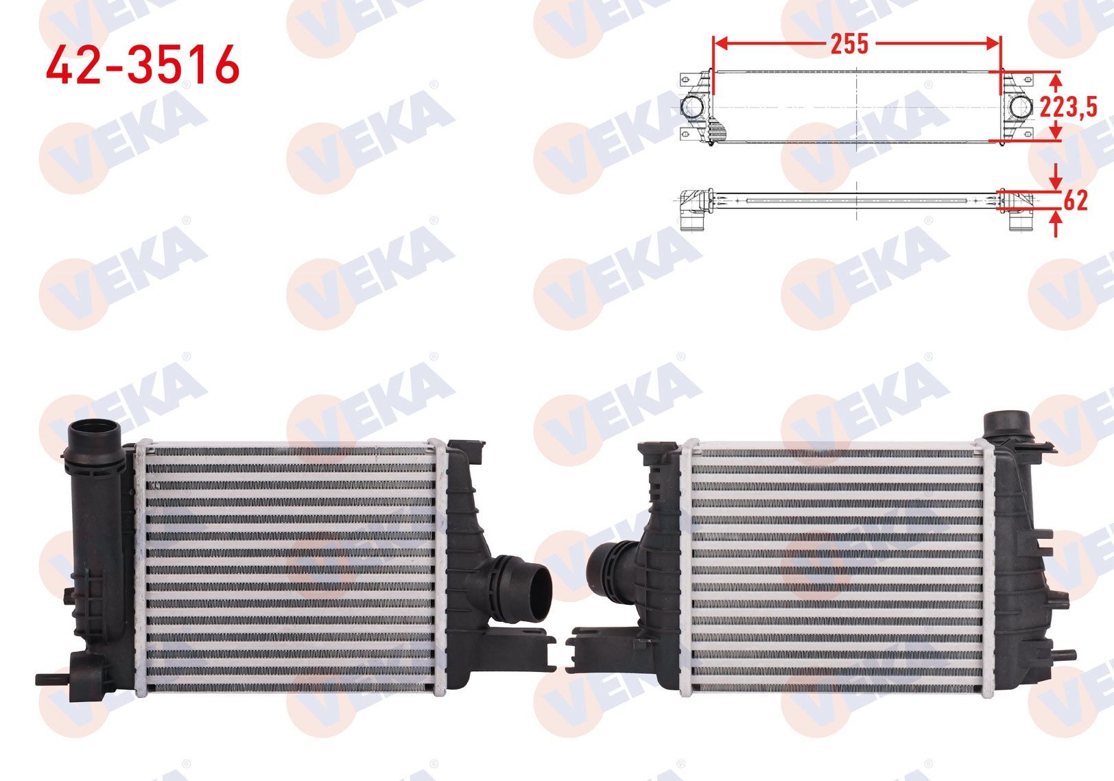 TURBO RADYATORU (INTERCOOLER) CLIO IV (BH) / CAPTUR I (J5-H5) 1.5 dCi 90-110 HP 2012-2015- - 42-3516