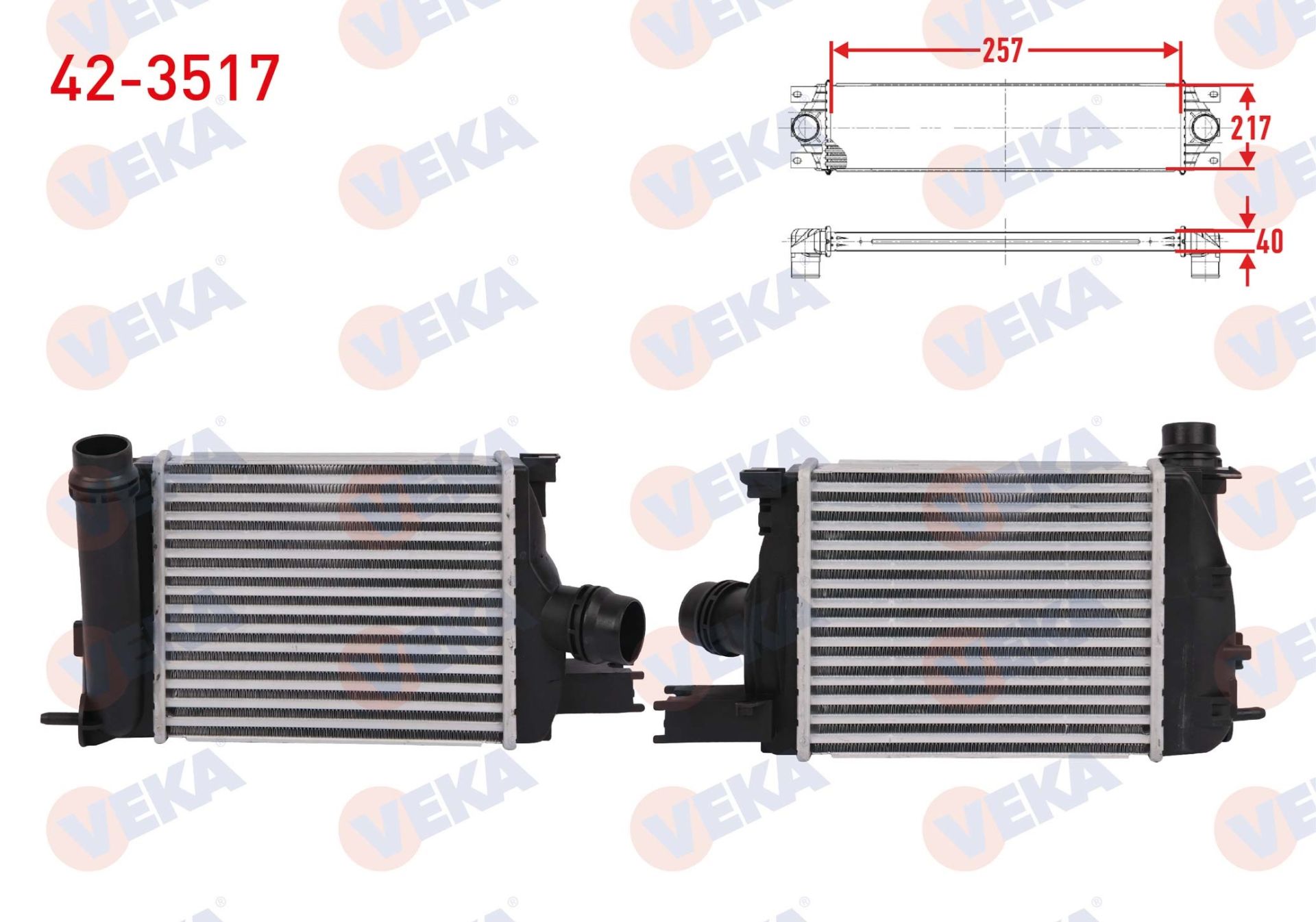 TURBO RADYATORU (INTERCOOLER) RENAULT CLIO IV 0.9 TCE 2012-  - 42-3517
