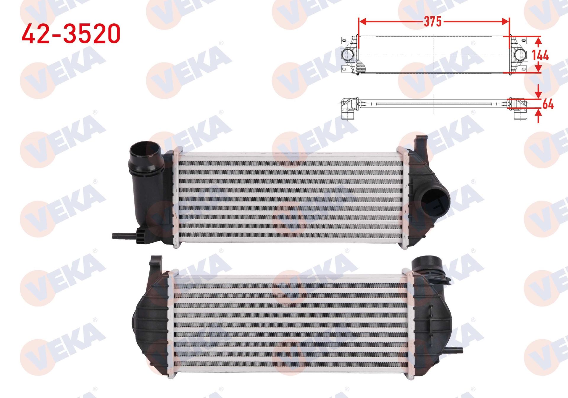 TURBO RADYATORU (INTERCOOLER) (SEGMANLI) RENAULT KANGOO Express (FC0/1_) 1.5 DCI 2008-  - 42-3520