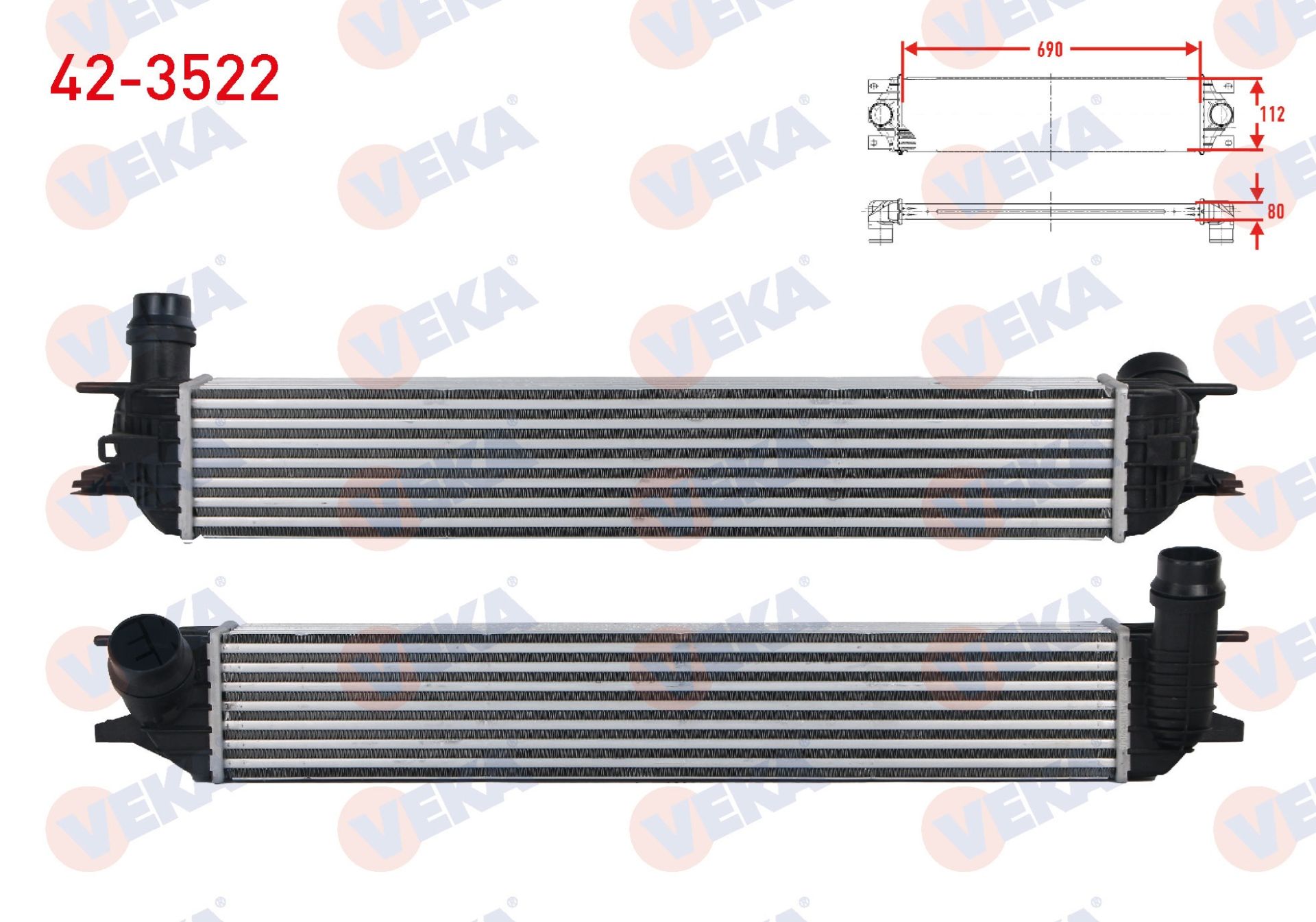 TURBO RADYATORU (INTERCOOLER) RENAULT LAGUNA III GRANDTOUR 1.5 DCI M-T - 2.0 DCI M-T 2007-/ LATITUDE 1.5 DCI 2011-  - 42-3522