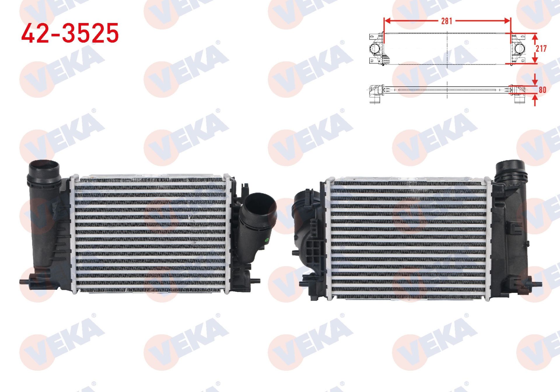 TURBO RADYATORU (INTERCOOLER) RENAULT MEGANE IV 1.6 DCI 2016-/ TALISMAN - ESPACE V 1.6 DCI 2015-  - 42-3525