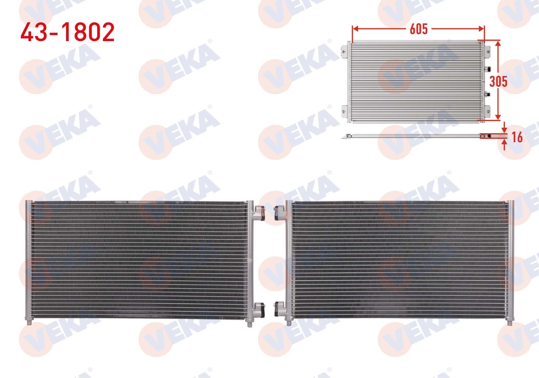 KLIMA RADYATORU FIAT DOBLO (119,223) 1.9 JTD M-T 2001-2010  -  43-1802