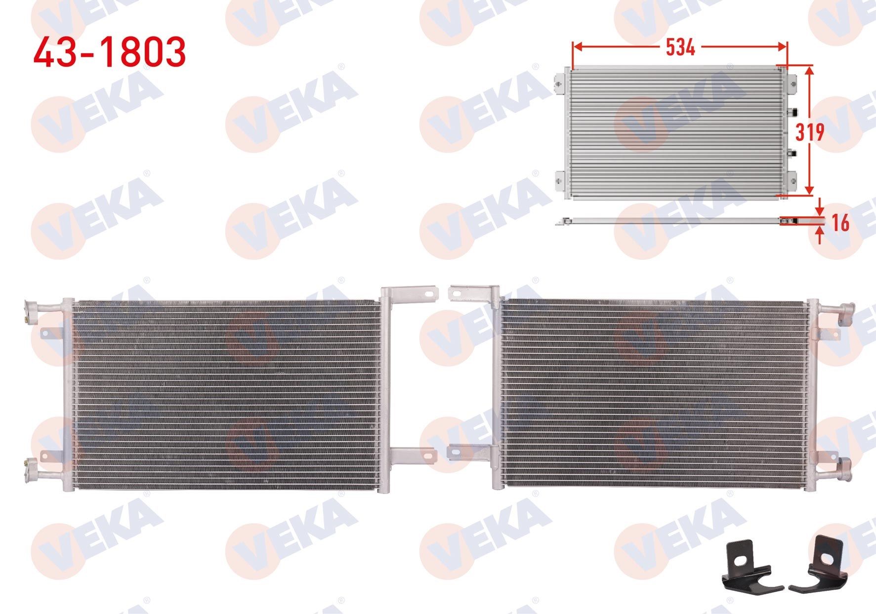 KLIMA RADYATORU FIAT DOBLO (119,223) 1.9 D M-T 2001-2010  -  43-1803