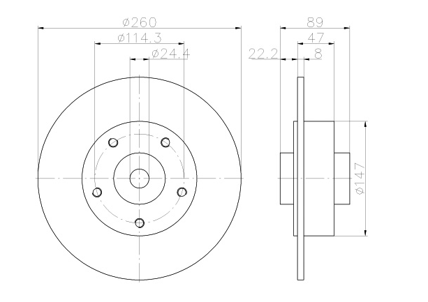 ARKA FREN AYNASI (RULMANLI) RENAULT MEGANE III 09> FLUENCE 09> CLIO IV 12> SCENIC III 09> (260x8x5DELİK) - MAIS 432007595R