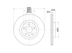 FREN DISKI ON DOBLO 10-EGEA 15- 1.3-1.6MTJ-ALFA 156 2.0-2.4 ON (284x22x5DLxHAVALI) AD. - OPAR 51996238